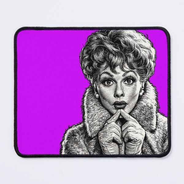 Item preview, I Love Lucy Comedy Icon Black & White Illustration designed and sold by Analog Aura .