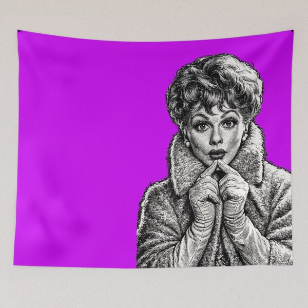 Item preview, I Love Lucy Comedy Icon Black & White Illustration designed and sold by Analog Aura .