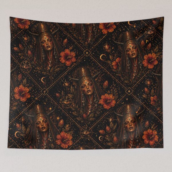 Item preview, Occult Witch Queen - Gothic Celestial Portrait Art designed and sold by TheHorsemanRidesAgain.