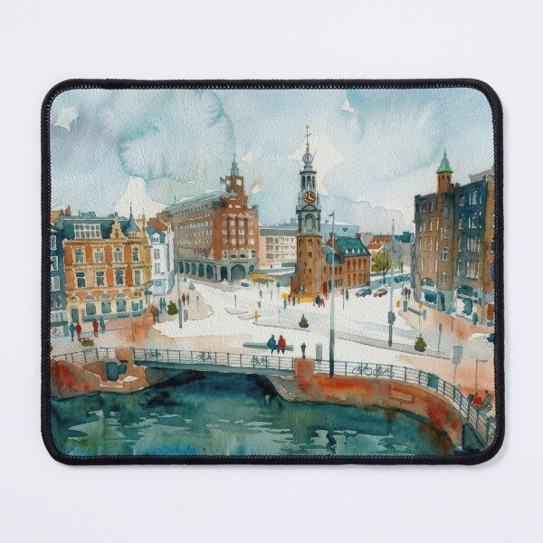 Item preview, Amsterdam Aerial Canal Houses Watercolor designed and sold by caracatita75.