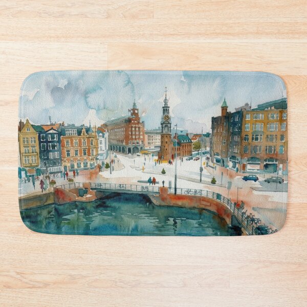 Item preview, Amsterdam Aerial Canal Houses Watercolor designed and sold by caracatita75.