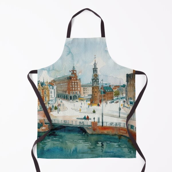 Item preview, Amsterdam Aerial Canal Houses Watercolor designed and sold by caracatita75.