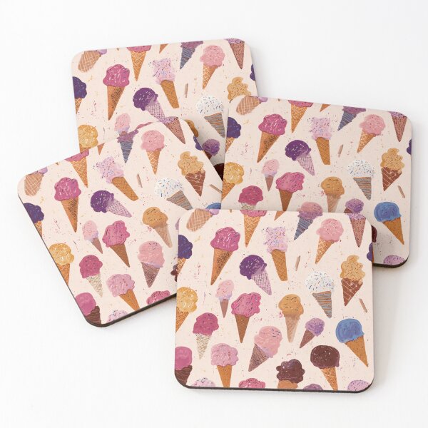 Item preview, Whimsical Colorful Ice Cream Cone Pattern designed and sold by NicolasGlowArt.