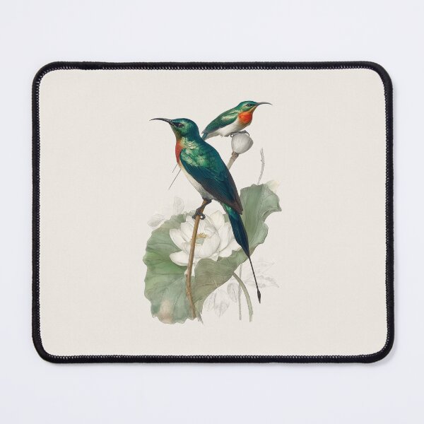 Item preview, Two Sunbirds on Lotus Chinoiserie designed and sold by BestVarieties.