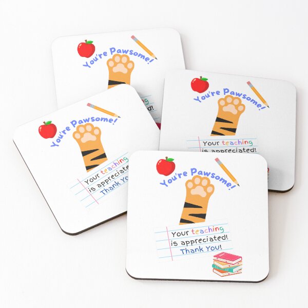 Item preview, Teacher Appreciation You're Pawsome Orange Tiger Cat Paw designed and sold by MYCatStuff.