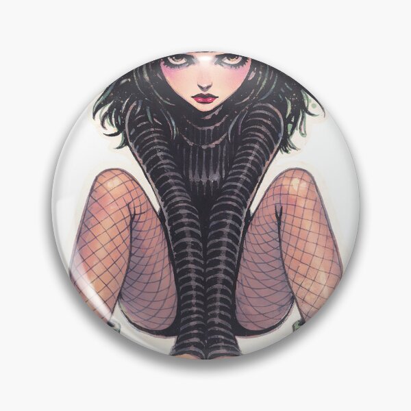 Item preview, A gothic girl in fishnet stockings. designed and sold by Creative88Art.