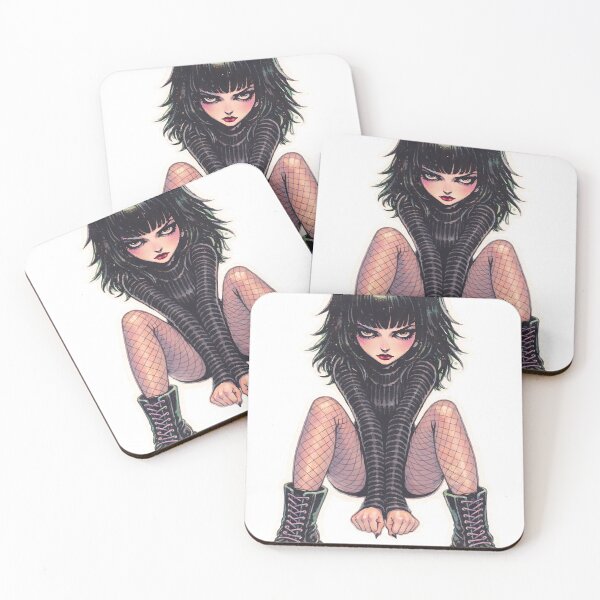 Item preview, A gothic girl in fishnet stockings. designed and sold by Creative88Art.