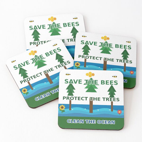 Item preview, Save the Bees Protect the Trees Clean the Ocean designed and sold by YOUDKAIR.