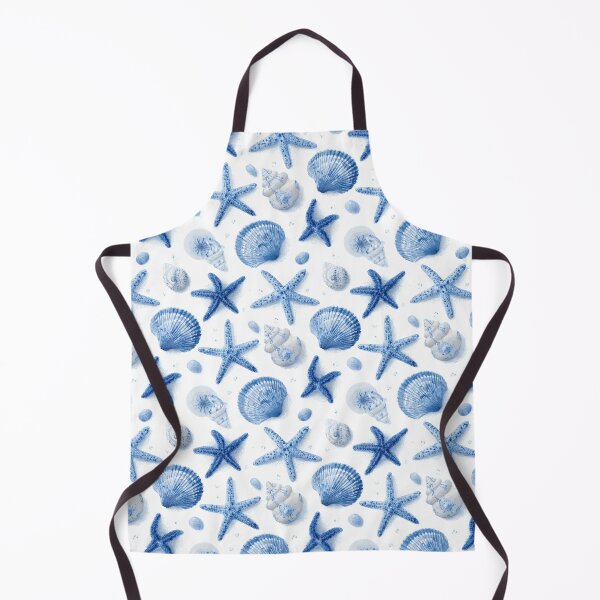 Item preview, Blue Sea Shell Pattern | Nautical Starfish Coastal Decor | Ocean Shells Summer Navy Blue | Beach House Aesthetic Shells | Coastal Grandmother Sea Life | Minimalist Beach Life Pattern designed and sold by VivaFy.