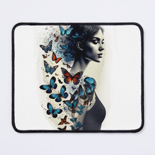 Item preview, Butterfly Woman Portrait Multiple Exposure Art Print designed and sold by Cool-cat-art.
