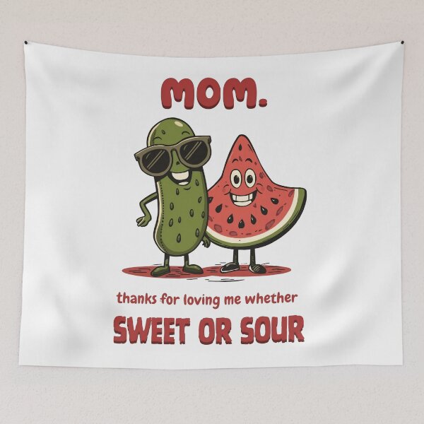 Item preview, Funny Mother's Day Gift - Sweet or Sour Pickle & Fruit Art designed and sold by Basma Designs | Funny Shirts, Stickers & Mugs.