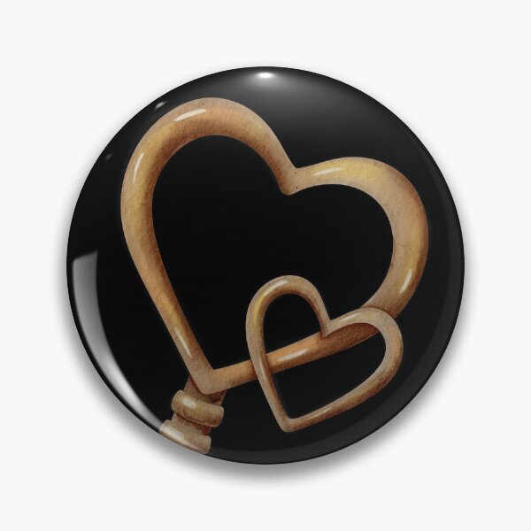 Item preview, Double Heart Golden Skeleton Key designed and sold by ArtTinulyaOk.