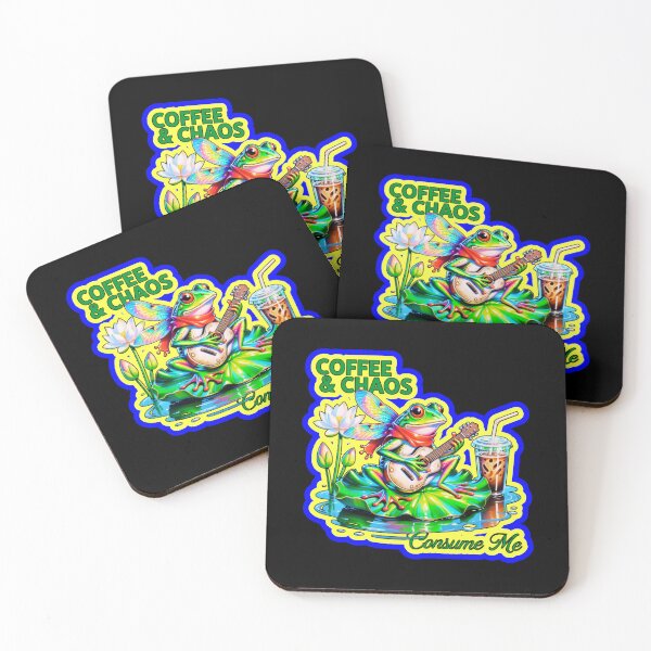 Item preview, Coffee And Chaos Consume Me Frog designed and sold by WoodburyLake.