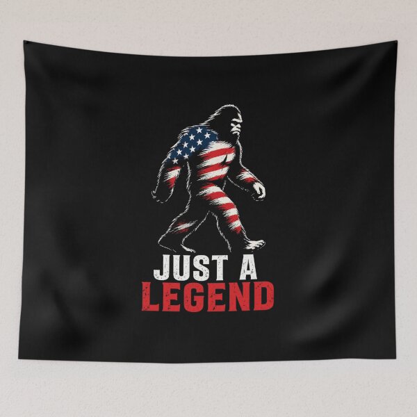 Item preview, Just A Legend Bigfoot USA, Patriotic Sasquatch, American Flag, Cryptid Meme, Independence Vibe designed and sold by VibeOffline Studio.