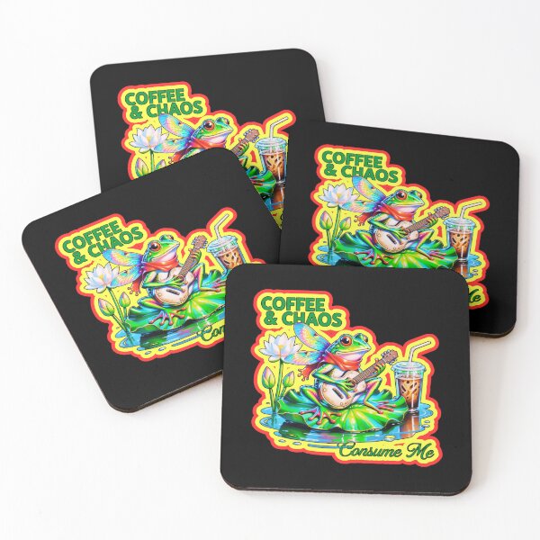 Item preview, Coffee And Chaos Consume Me Frog designed and sold by WoodburyLake.