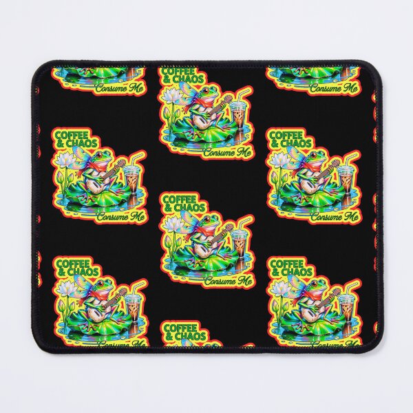 Item preview, Coffee And Chaos Consume Me Frog designed and sold by WoodburyLake.