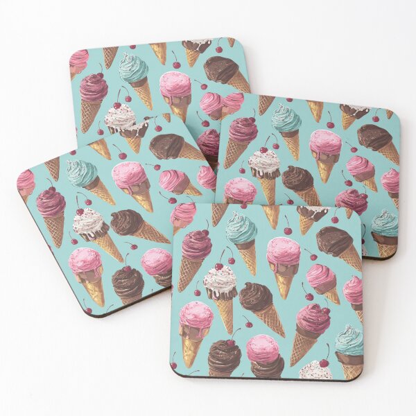 Item preview, Sweet Ice Cream Cone Pattern Summer Dessert designed and sold by NicolasGlowArt.