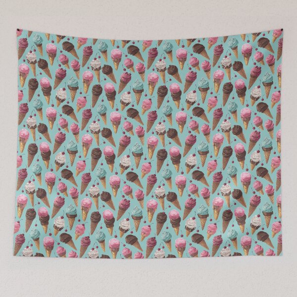 Item preview, Sweet Ice Cream Cone Pattern Summer Dessert designed and sold by NicolasGlowArt.
