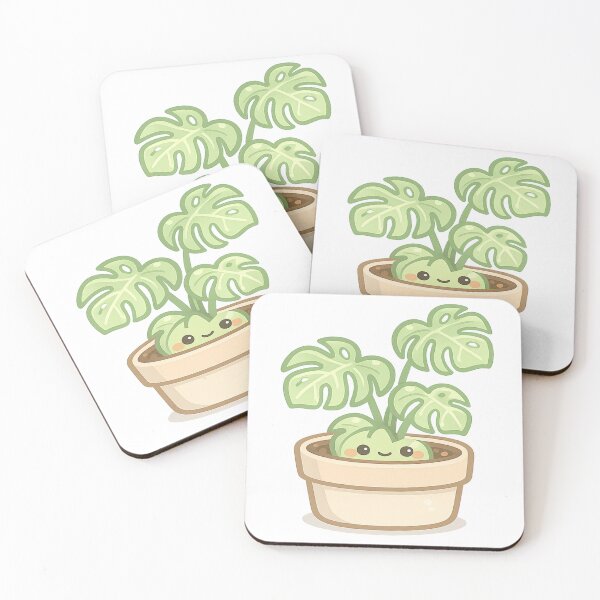 Artikelvorschau, Niedliche Kawaii-Monstera-Pflanze im Topf mit Cartoon-Blättern entworfen und verkauft von KtacoYellow.