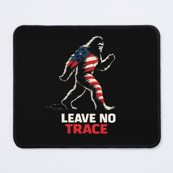Item preview, Leave No Trace Bigfoot USA, Patriotic Sasquatch, Hiking Meme, Outdoor Humor, American Flag Cryptid designed and sold by VibeOffline Studio.