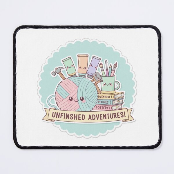 Item preview, Serial Hobbyist Badge Art - Unfinished Adventures Crafting Gift - Kawaii Hobby Collector designed and sold by JLMWorks.