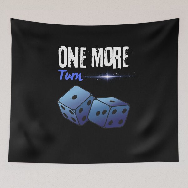 Item preview, One More Turn Dice Design | Minimalist Board Game Art | Blue Gaming Aesthetic designed and sold by Aquarius-club.