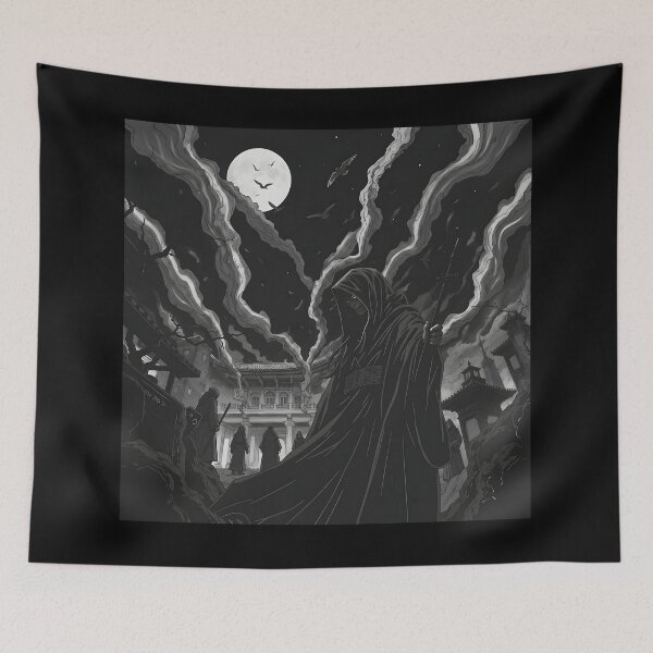 Item preview, Grim Reaper Cult Under Full Moon Black And White designed and sold by D6rkT3chDemon.