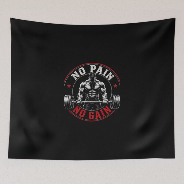 Item preview, No Pain No Gain Aggressive Gym Typography designed and sold by Kupeliemre.
