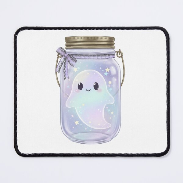 Item preview, Kawaii Ghost in a Jar Art - Bottled Boos Celestial Decor - Cute Spooky Pastel Ghost designed and sold by JLMWorks.