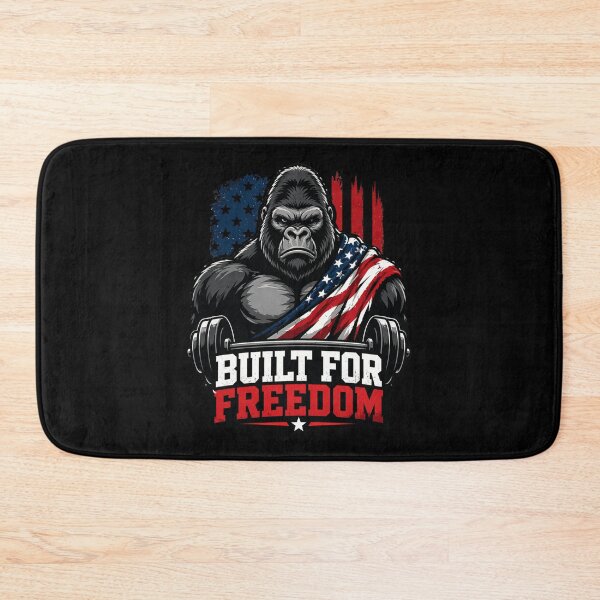 Item preview, Built For Freedom Gorilla Gym, Patriotic Workout Design, American Flag Fitness, Strong Gorilla, Alpha Motivation designed and sold by VibeOffline Studio.