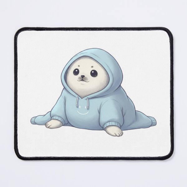 Item preview, Baby Seal in Blue Hoodie Art - Soft Seal Energy - Cute Kawaii Ocean Animal designed and sold by JLMWorks.