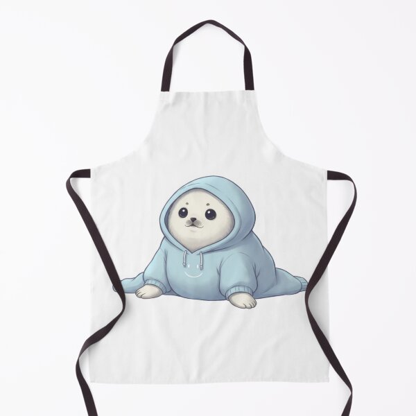 Item preview, Baby Seal in Blue Hoodie Art - Soft Seal Energy - Cute Kawaii Ocean Animal designed and sold by JLMWorks.