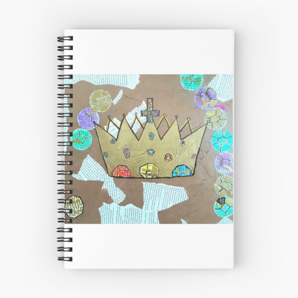 Item preview, Un collage de una corona de Mardi Gras con páginas rasgadas de mi manuscrito. designed and sold by hogelstick.