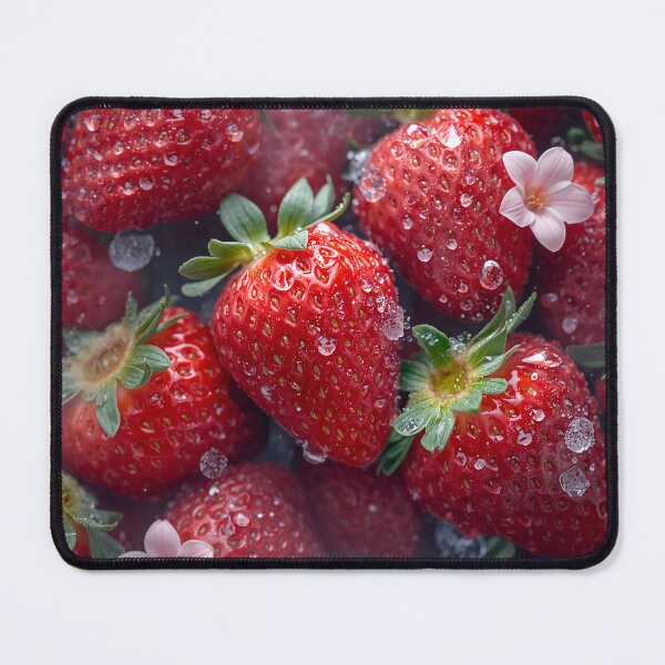 Item preview, fresh strawberries with flowers designed and sold by TanyaLovus.