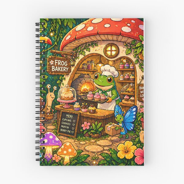 Item preview, Cute Frog Bakery Mushroom House Cartoon Fantasy Rainforest Cottagecore Kawaii Animal T-Shirt Sticker designed and sold by Digital Culture Studio.