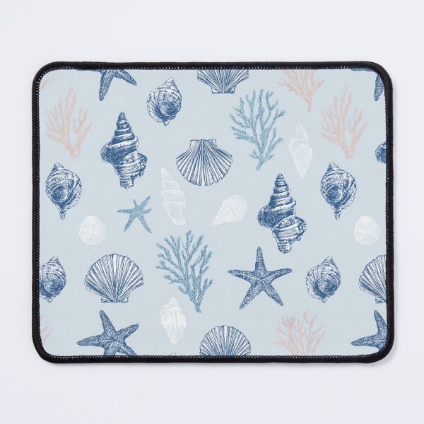Item preview, Vintage Blue Coral & Seashells | Coastal Grandmillennial Sea Life | Nautical Botanical Shell Pattern | French Country Coastal Shells | Luxury Coastal Starfish Decor | Blue Shell Pattern designed and sold by VivaFy.