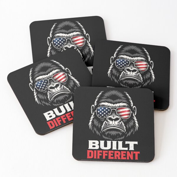 Item preview, Built Different Gorilla Gym, Patriotic Fitness Design, American Flag Sunglasses, Bodybuilding Motivation, Alpha Mindset designed and sold by VibeOffline Studio.