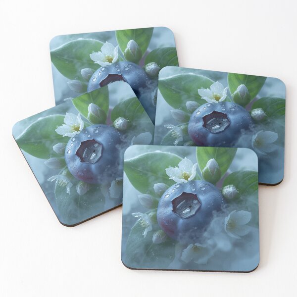 Item preview, fresh blueberries with flowers designed and sold by TanyaLovus.