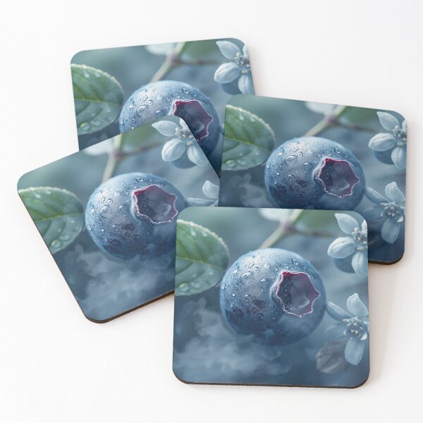 Item preview, fresh blueberries with flowers designed and sold by TanyaLovus.