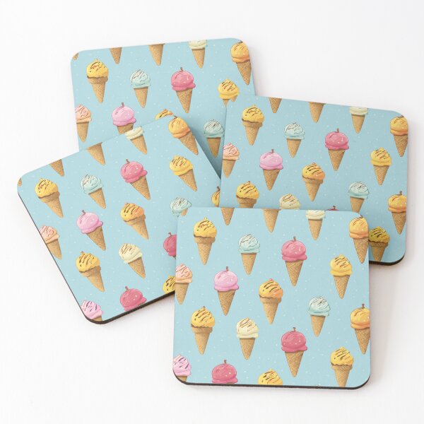 Item preview, Sweet Ice Cream Cone Summer Dessert Pattern designed and sold by NicolasGlowArt.