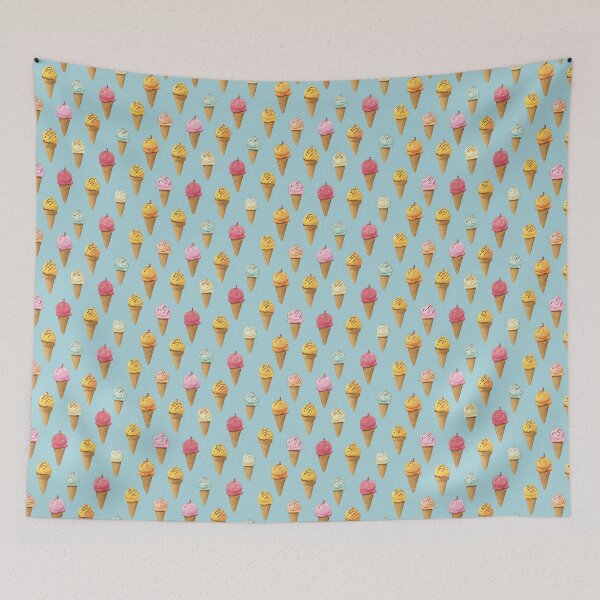 Item preview, Sweet Ice Cream Cone Summer Dessert Pattern designed and sold by NicolasGlowArt.