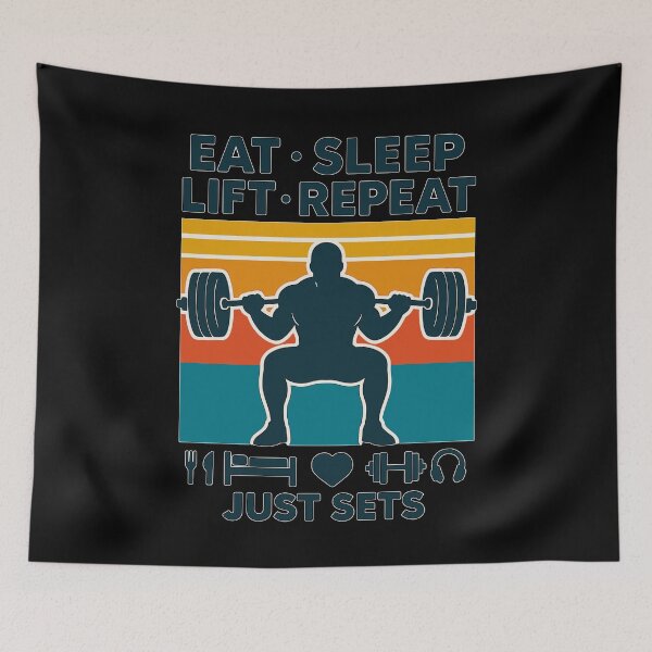 Item preview, Eat Sleep Lift Repeat Just Sets Gym Motivation designed and sold by Svenniibee.