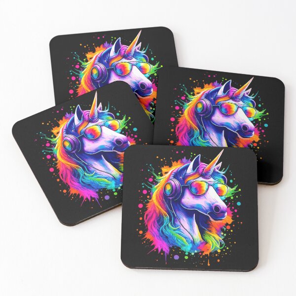Item preview, Rainbow Unicorn With Headphones And Sunglasses designed and sold by Svenniibee.