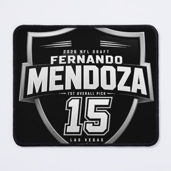Item preview, Fernando Mendoza #15 – 2026 NFL Draft First Overall Pick Las Vegas Shield Logo designed and sold by My Team Designs.