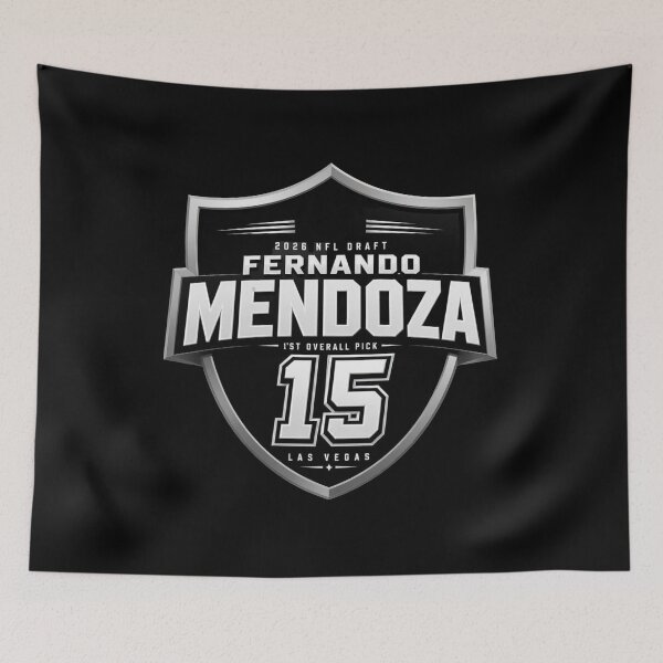 Item preview, Fernando Mendoza #15 – 2026 NFL Draft First Overall Pick Las Vegas Shield Logo designed and sold by My Team Designs.