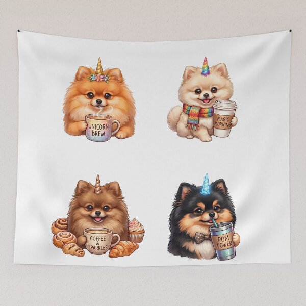 Item preview, Pomeranian Unicorn - Coffee Dog designed and sold by JessArty ⭐⭐⭐⭐⭐.