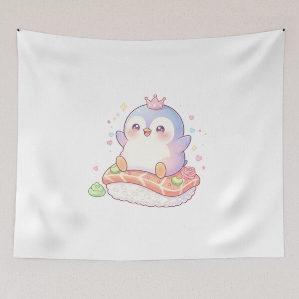 Item preview, Sushi Penguin Rollin with Style - Kawaii Penguin Sushi Art - Cute Food Animal Hybrid designed and sold by JLMWorks.