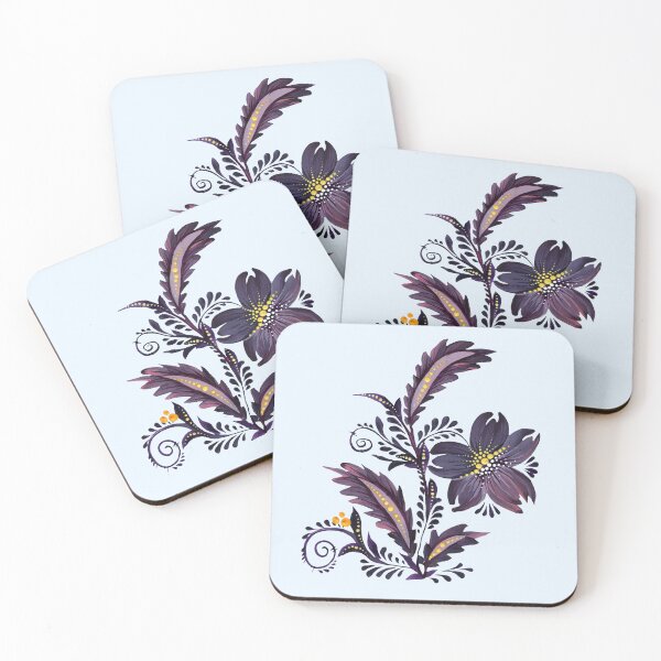 Item preview, violet-purple flower, Ukraine art, Petrykivka style, author's drawing designed and sold by Sunflower-7.