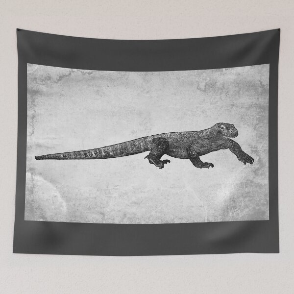 Item preview, Komodo Dragon: Dark Nature Wildlife Etched Illustration designed and sold by Ghoul Enterprises.