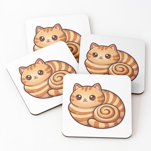 Item preview, Cinnamon Roll Cat Art - Kawaii Sweet Pastry Kitten - Cute Foodie Pet Illustration designed and sold by JLMWorks.